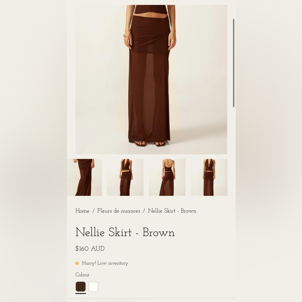 Ancegria Brown Long Mesh skirt size small